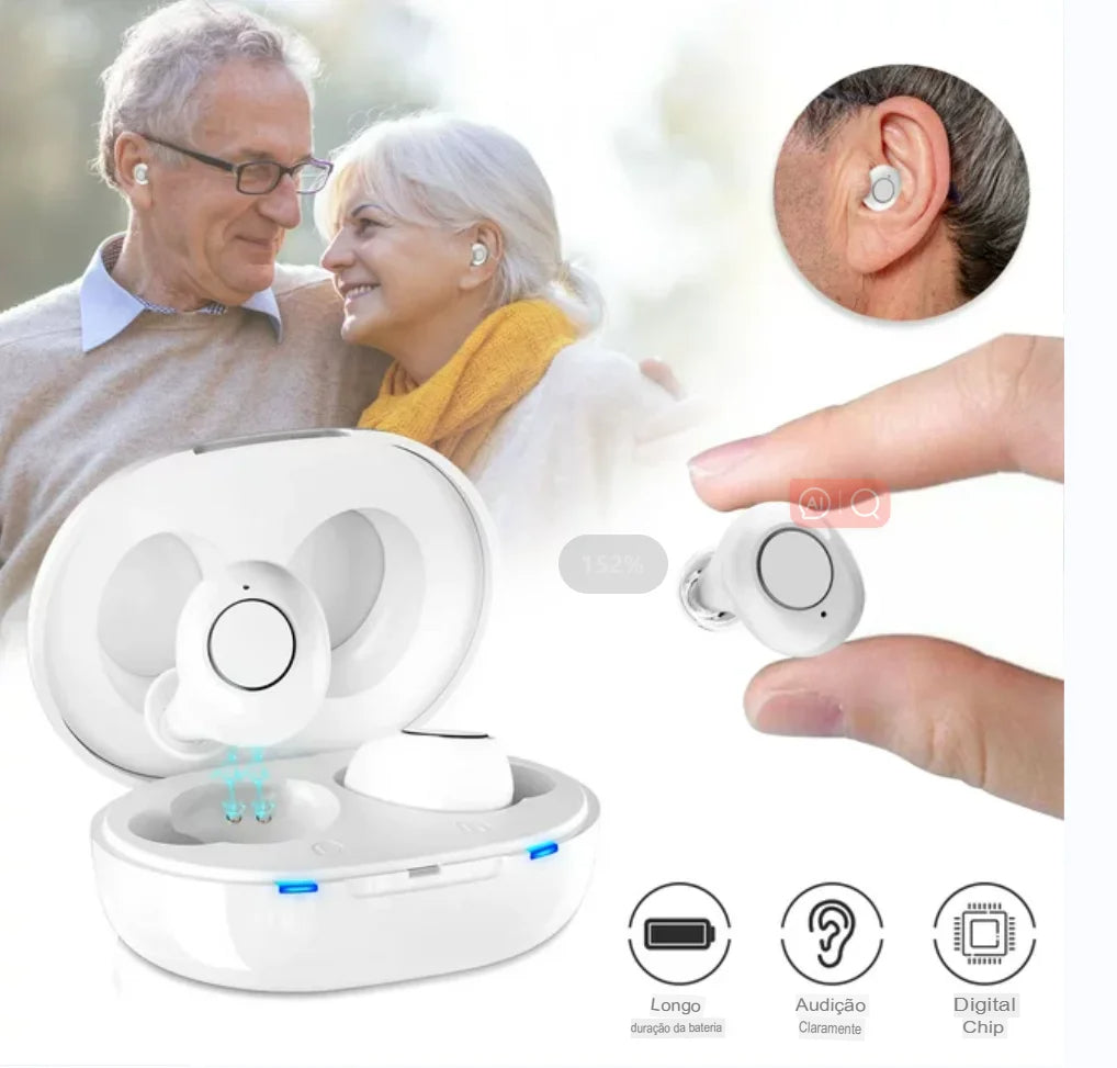 Aparelho Auditivo Ultra Discreto e Recarregável