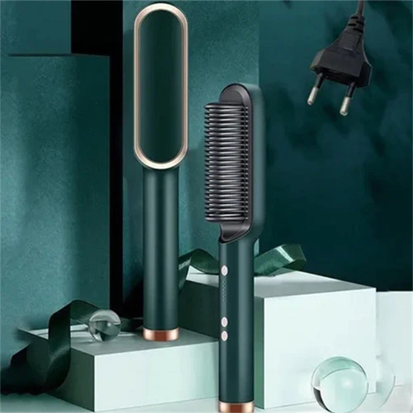 Escova Alisadora 5 em 1 verde