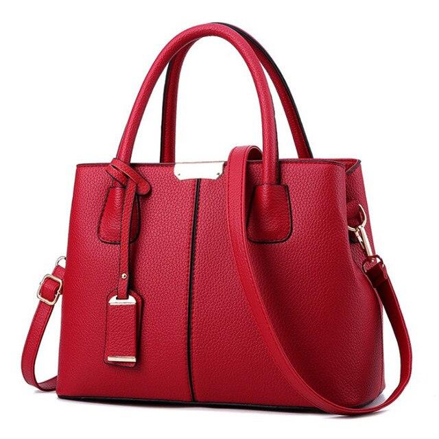 Bolsa De Couro Legítimo Vermelho Feminina -  Luxo